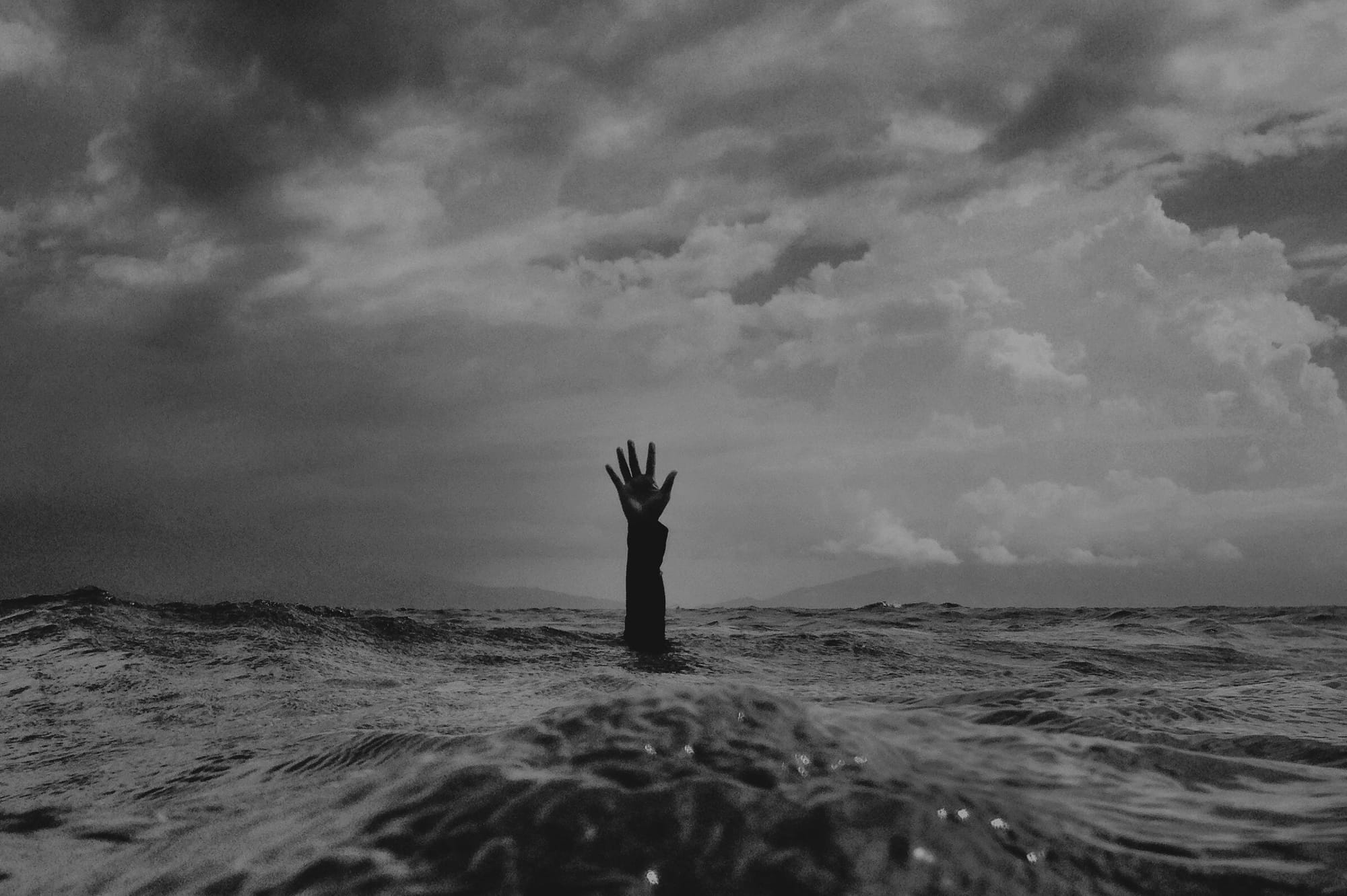 Not waving but drowning